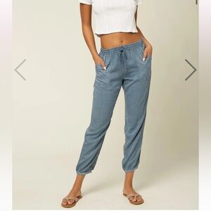 O'Neill Women's Fern woven Jogger pants in Slate Chambray Blue